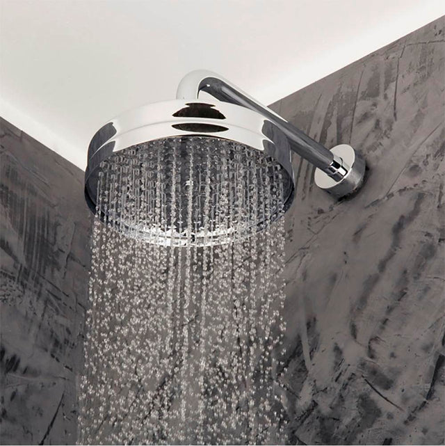 Lacava - Wall-mount or ceiling-mount tilting round rain shower head, 140 outlet holes. Arm and flange sold separately. DIAM :8'' H: 3 1/2'' - Polished Chrome