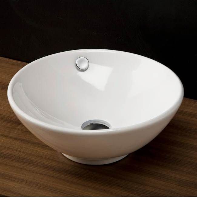 Lacava - Vessel porcelain Bathroom Sink with an overflow, Glazed exterior.16 3/8''DIAM, 6 1/2''H - White