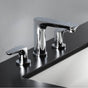 Lacava - Deck-mount three-hole faucet with two lever handles. Water flow rate: 1.2GPM pressure compensating aerator. H: 5'', SPOUT: 5 1/8''. - Brushed Nickel