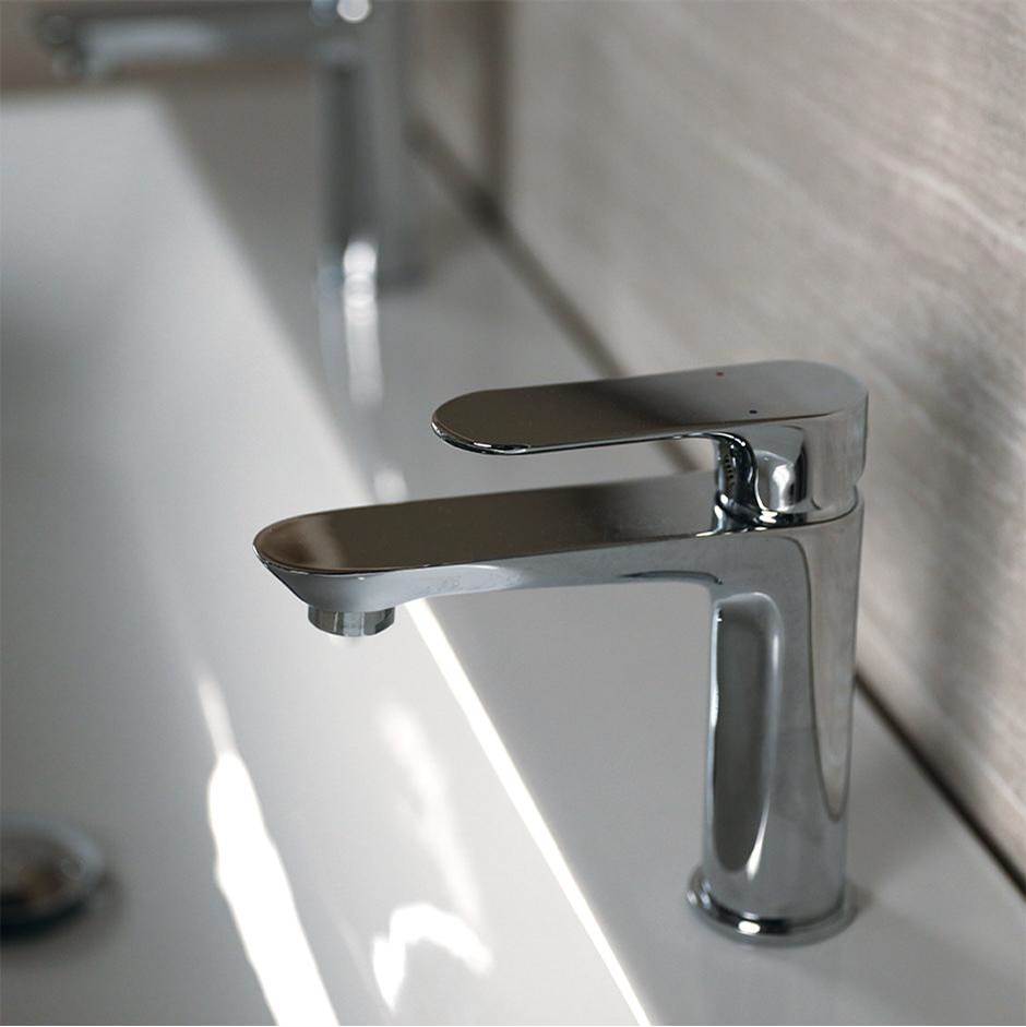 Lacava - Deck-mount single hole faucet with lever handle. Water flow rate: 1.2GPM pressure compensating aerator. H: 6 1/2'', SPOUT: 5''. - Brushed Nickel
