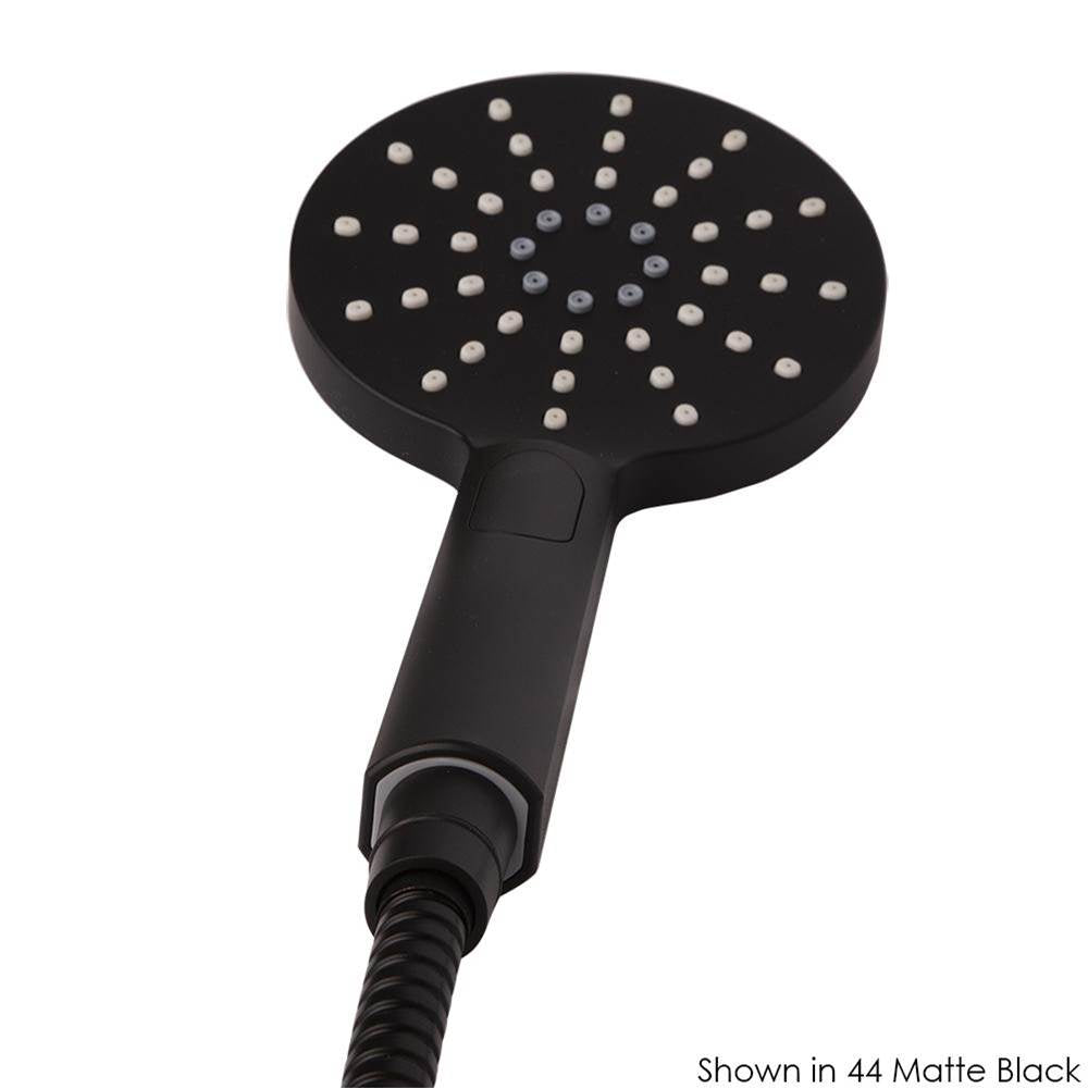 Lacava - Hand-held round shower head with 59-inch flexible hose and three function variable spray - Brushed Gold