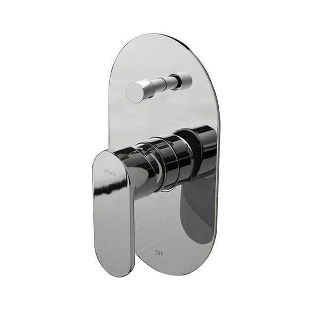 Lacava - TRIM ONLY - Built-in pressure balancing mixer with 2-way diverter, lever handle and oblong backplate. Water flow rate: 4.67 gpm at 60 psi - Brushed Nickel