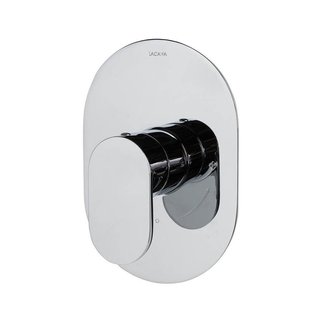 Lacava - Flou trim - Built-in progressive pressure balancing mixer with a lever handle and oblong backplate. Water flow rate: 5.6 gpm at 43.5 psi. W:5'', H: 7-1/4'' - Rough-in No. VPBP sold separately - Brushed Nickel