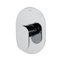 Lacava - Flou trim - Built-in progressive pressure balancing mixer with a lever handle and oblong backplate. Water flow rate: 5.6 gpm at 43.5 psi. W:5'', H: 7-1/4'' - Rough-in No. VPBP sold separately - Brushed Nickel
