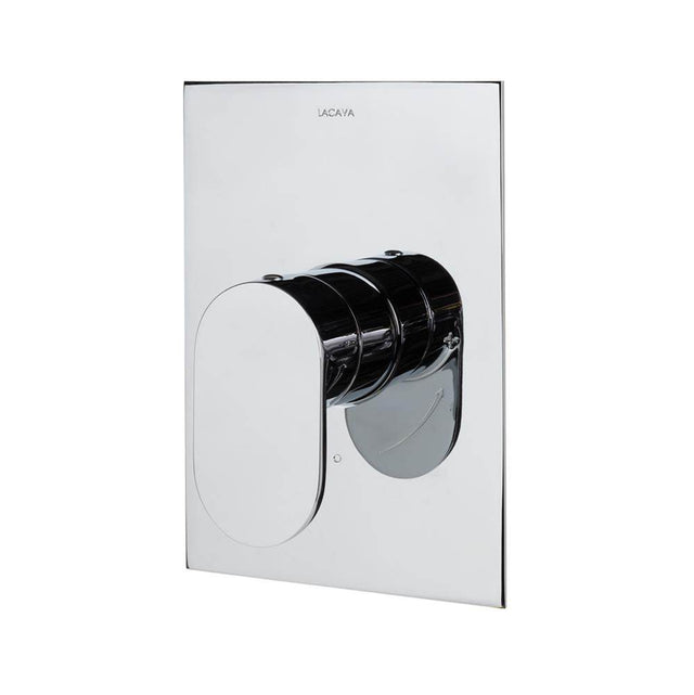 Lacava - Flou trim - Built-in progressive pressure balancing mixer with a lever handle and squared backplate. Water flow rate: 5.6 gpm at 43.5 psi. W: 5'', H: 7-1/4'' Rough-in No. VPBP sold seaparately - Brushed Nickel