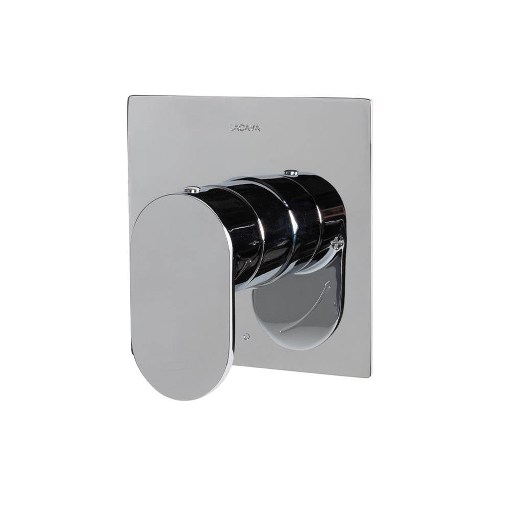 Lacava - Flou trim - Built-in progressive pressure balancing mixer with a lever handle and squared backplate. Water flow rate: 5.6 gpm at 43.5 psi. W: 5'', H: 5'' -  Rough-in No. VPBP sold separately - Brushed Nickel