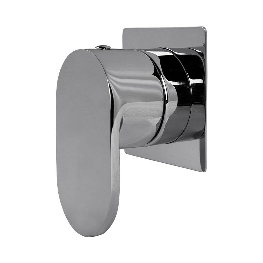 Lacava - TRIM ONLY - 3-Way diverter valve GPM 10 (43.5 PSI) with round back plate and round lever handle - Brushed Nickel