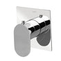 Lacava - TRIM ONLY - Thermostatic Valve GPM 10 (60PSI) with rectangular back plate and oval lever handle - Brushed Nickel