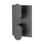 Lacava - TRIM ONLY - Thermostatic Valve w/ 2 way shared diverter + OFF,  GPM 8.5 (60PSI) with rectangular back plate and 2 stacked oval lever handles - Matte Black