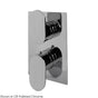 Lacava - TRIM ONLY - Thermostatic Valve w/2 way diverter + OFF,  GPM 8.5 (60PSI) with rectangular back plate and 2 stacked oval lever handles - Brushed Nickel