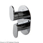 Lacava - TRIM ONLY - Thermostatic Valve w/3 way diverter + OFF,  GPM 8 (60PSI) with oblong back plate and 2 stacked oval lever handles - Brushed Nickel