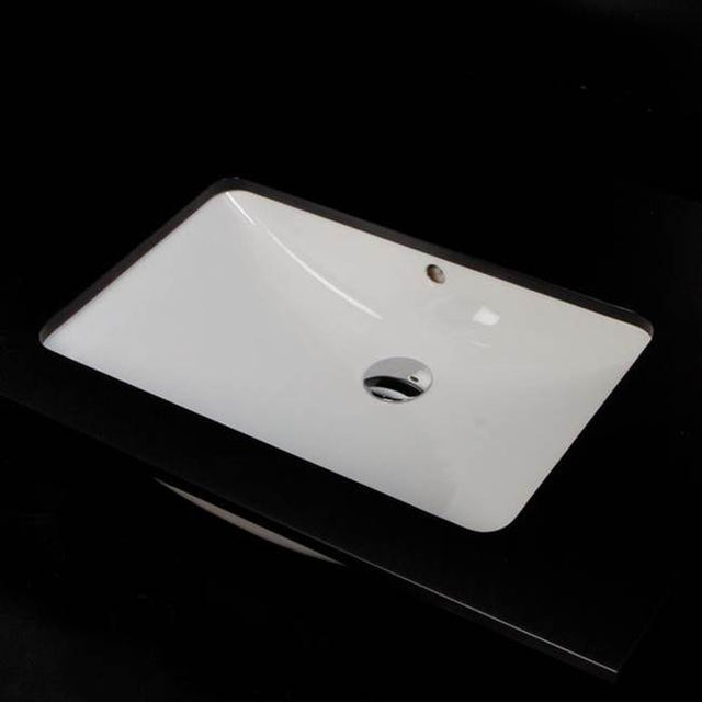 Lacava - Under-counter porcelain Bathroom Sink with anoverflow. Unglazed exterior. W'' 24 1/4'', D'' 16 1/2'', H: 6 1/4'' - White