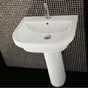 Lacava - Drop-in or wall-mounted Bathroom Sink with overflow and with 01 - one faucet hole, 02 - two faucet holes, 03 - three faucet holes in 8'' spread. - White