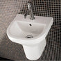 Lacava - Wall-mounted or drop-in porcelain Bathroom Sink with overflow and with  01 - one faucet hole - White