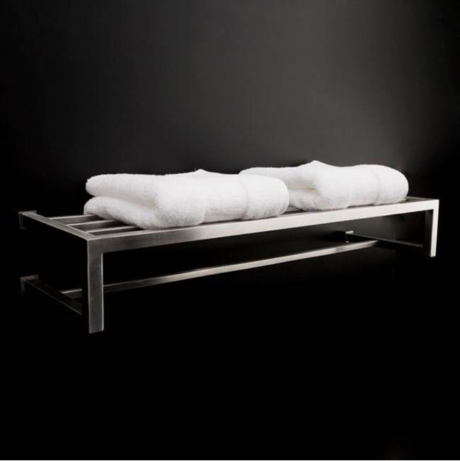Lacava - Wall-mount 24 1/2''W towel shelf with a towel bar made of stainless stee. - Powder Coated Brass