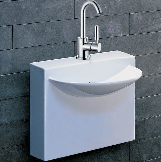 Lacava - Wall-mount porcelain Bathroom Sink with one faucet hole, no overflow. - White