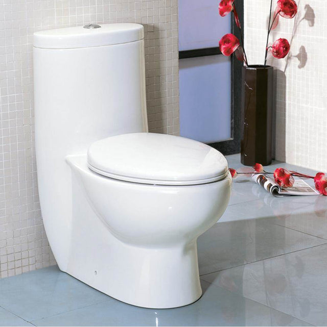 Lacava - Floor -standing elongated one-piece porcelain toilet with siphonic dual flush system 1. - White