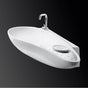 Lacava - Wall-mount porcelain Bathroom Sink without faucet hole, no overflow. Unfinished back.38 1/2''W, 19''D, 6 1/2''H - White