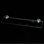 Lacava - Wall-mount  clear glass shelf with chrome plated brass brackets.W: 23 5/8'' D: 4 3/4'' - Brushed Nickel