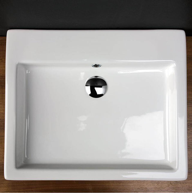 Lacava - Wall-mounted or above-counter porcelain Bathroom Sink with overflow - White