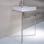 Lacava - Floor-standing stainless steel console stand with a towel bar, 19''W, 17''D, 35''H. Washbasin 5035 sold separately. - Matte White Powder Coat