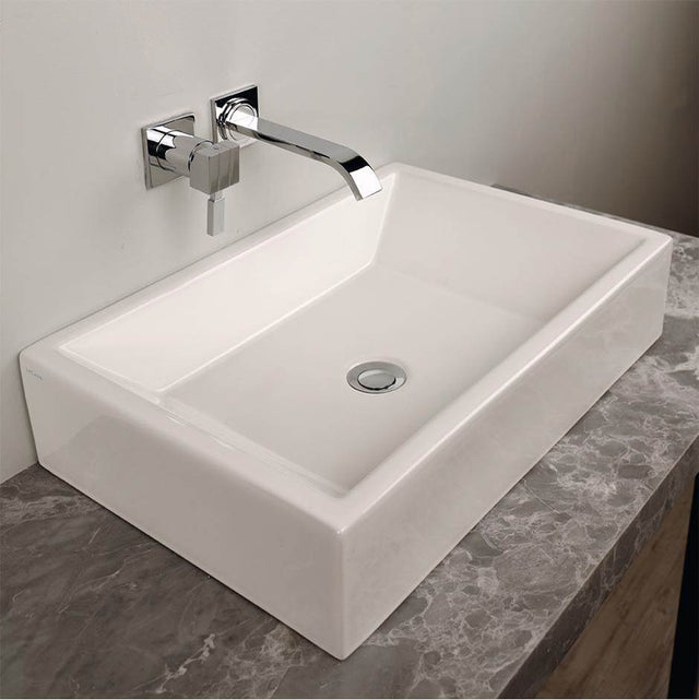 Lacava - Vessel porcelain Bathroom Sink without an overflow, no faucet holes, 23 5/8 ''W, 15 3/4''D, 5''H - White