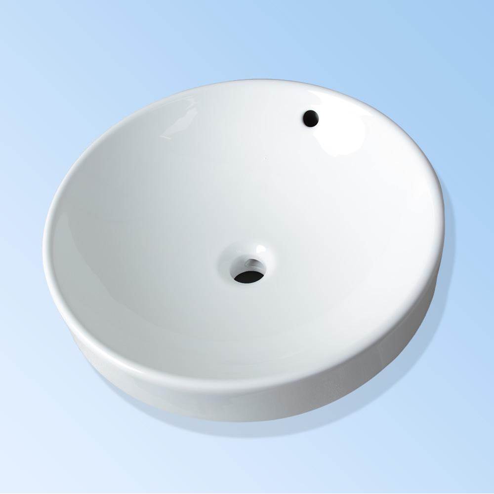 Lacava - Self-rimming drop-in porcelain sink with an overflow.  DIAM: 18 3/8'', H: 6 3/8''. - White
