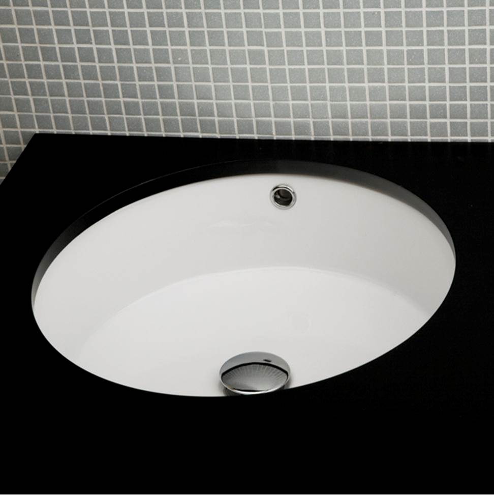 Lacava - Under-counter porcelain Bathroom Sink with an overflow, glazed exterior, 19 3/4''DIAM, 6 7/8''H - White