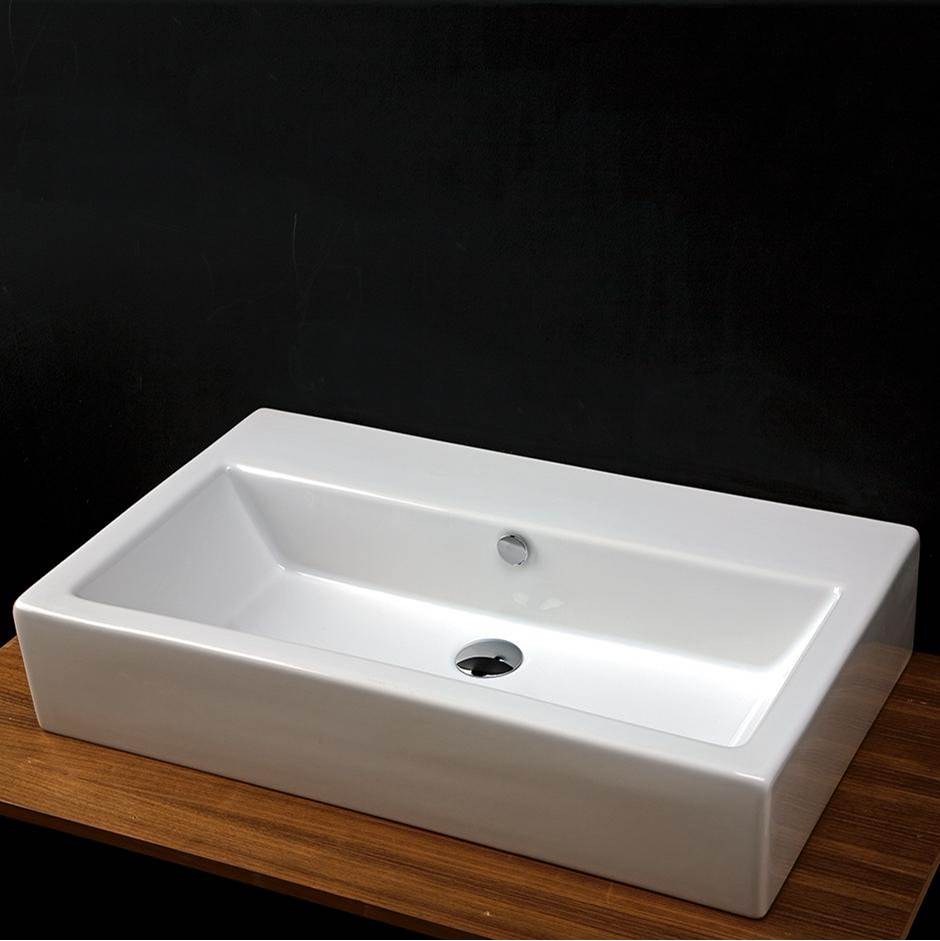 Lacava - Wall-mount or above-counter porcelain Bathroom Sink with an overflow. - White