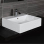 Lacava - Wall-mount or above-counter porcelain Bathroom Sink with an overflow. - White