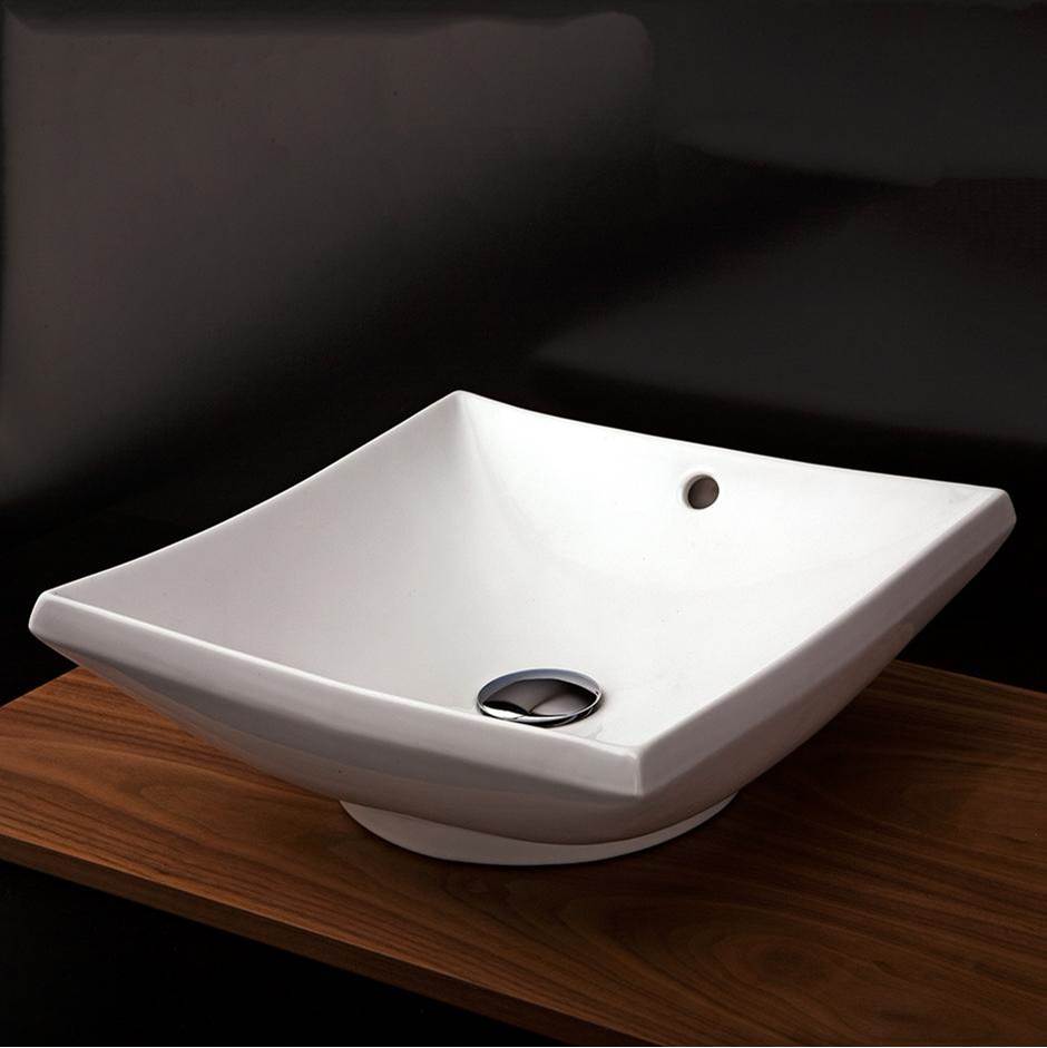Lacava - Vessel porcelain Bathroom Sink with an overflow, 16 3/8''W, 16 3/8''D, 6''H. - White