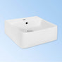 Lacava - Wall-mount or above-counter porcelain sink with an overflow. 01 - one  faucet hole on the center, W: 15 3/4'', D: 16 3/4'', H: 6 1/4''. - White