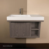 Lacava - Wall-mounted under-counter vanity with two sliding doors, two open cubbies on the right, and accent light. W: 32'', D: 18'', H: 22'' - Ash Gray