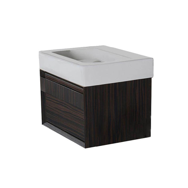 Lacava - Wall-mount under-counter vanity with finger pulls on one drawer, the drawer has U-shaped notch for plumbing. W: 16 1/4'', D: 14 1/4'', H: 12''. - Gloss Ardesia