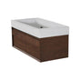 Lacava - Wall-mount undercounter vanity with large wood pulls on two drawers. Washbasin #5103 sold separately. W: 35 1/4'', D: 14 1/4'', H: 12''. - Gloss Ardesia