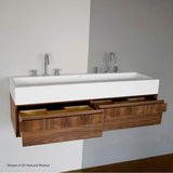 Lacava - Wall-mount under-counter vanity with finger pulls on two drawers, both drawers have Ushapednotch for plumbing. - Gloss Ardesia