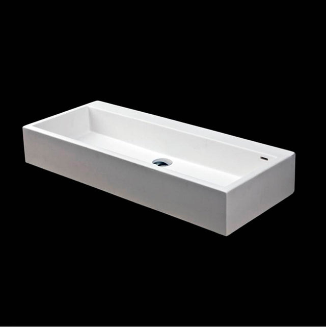 Lacava - Vessel Bathroom Sink made of solid surface, with an overflow. - Gloss White