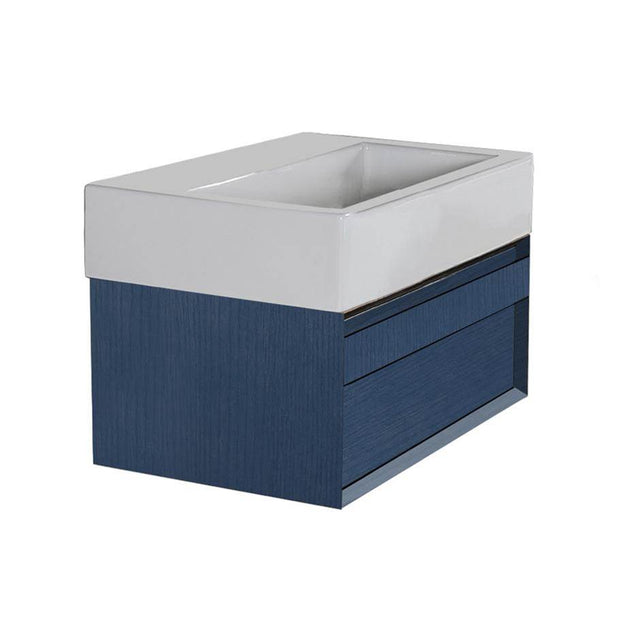 Lacava - Wall-mount under-counter vanity with finger pulls on one drawer, the drawer has U-shaped notch for plumbing. W: 291/4'', D: 14 1/4'', H: 12''. - Gloss Ardesia