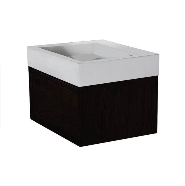 Lacava - Wall-mount under-counter vanity with finger pulls on one drawer, the drawer has U-shaped notch for plumbing. W: 21 1/4'', D: 14 1/4'', H: 12''. - Gloss Ardesia