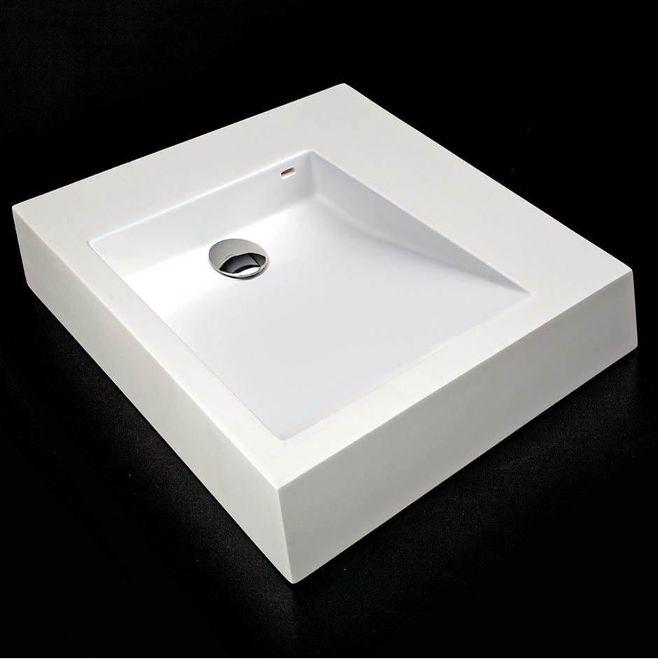 Lacava - Vessel Bathroom Sink made of solid surface, with an overflow. - Matte White