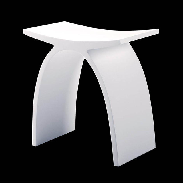 Lacava - Stool made of solid surface. W: 16 7/8'' D:9'' H:17'' - Matte White