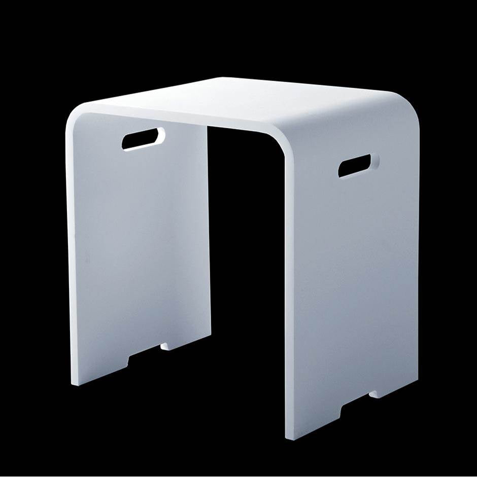 Lacava - Stool made of solid surface. W:16''  D: 11 3/4'' H:17'' - Matte White