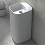 Lacava - Square pedestal sink in fluted style W: 16'' D: 18'' H: 35 1/2'' - Matte White Solid Surface