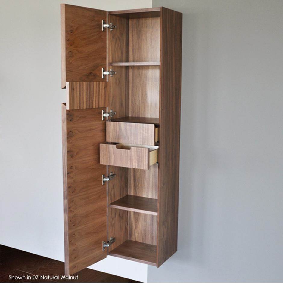 Lacava - Wall-mount tall storage cabinet with adjustable shelves and two internal drawers. W: 15'' D: 12 1/2'' H: 61'' - Gloss Ardesia