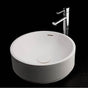 Lacava - Vessel Bathroom Sink made of solid surface, with an overflow and decorative drain cover (column sold separately), 16 1/2''DIAM x 6 1/2''H - Matte White