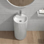 Lacava - Round pedestal sink in fluted style. DIAM: 18'' H: 35 1/2'' - Matte Black
