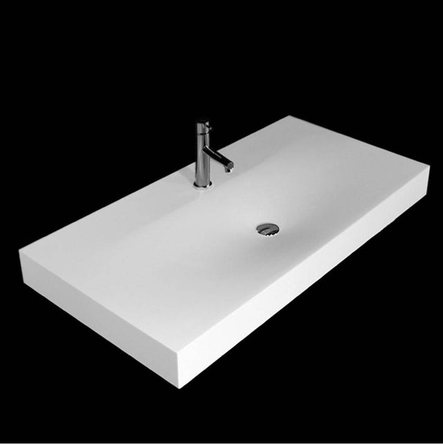 Lacava - Vessel Bathroom Sink made of solid surface, without an overflow, finished back. - Matte White
