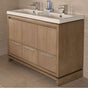 Lacava - Free-standing under-counter vanity with finger pulls across top doors and polished chrome pulls across bottom drawers - Gloss Ardesia