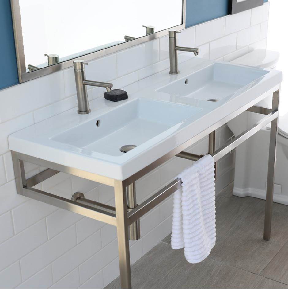 Lacava - Optional solid surface shelf for  metal console stand with a towel bar AQQ-BX-48 - Powder Coated Brass