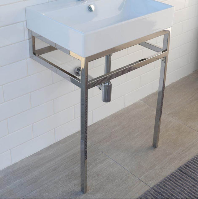 Lacava - Floor-standing metal console stand with a towel bar (Bathroom Sink 5231 sold separately), made of stainless steel or brass. - Powder Coated Brass